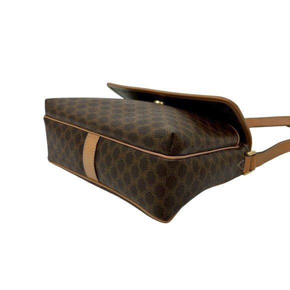 CELINE Macadam Blason Pattern Logo Ring Hardware Leather Shoulder Bag Pochett... - Picture 8 of 10